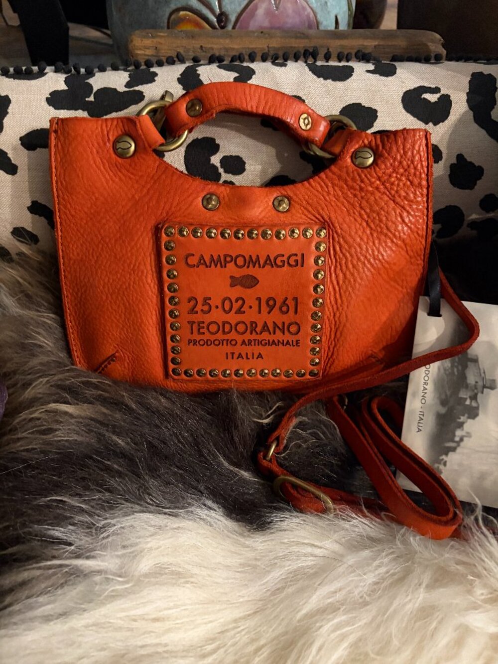 Campomaggi Mini Bag Logo Stud Front